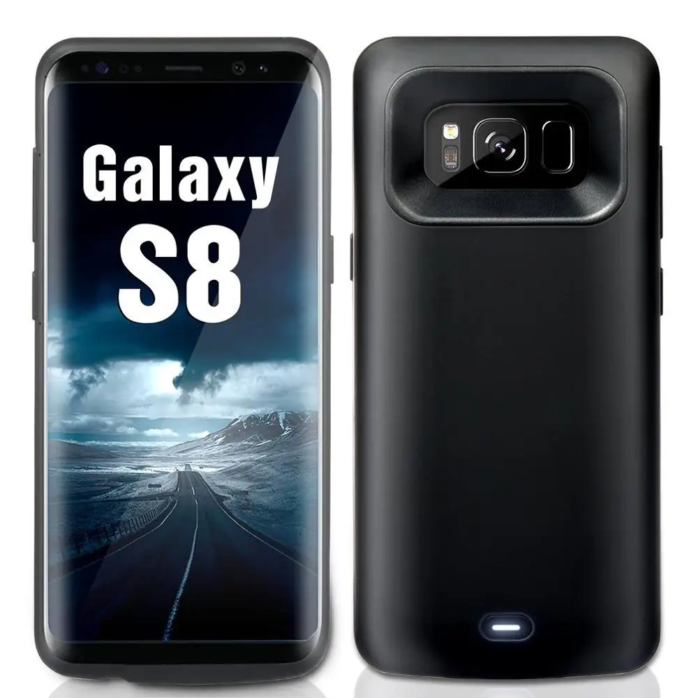 Внешний аккумулятор, чехол для зарядки аккумулятора, для samsung S8, черный, TPU материал, полное покрытие, зарядное устройство для samsung galaxy s8, 5000 мА/ч - Цвет: Black 5000mah for S8