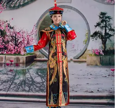 Халат дракона династии Цин традиционный костюм китайской императрицы древний