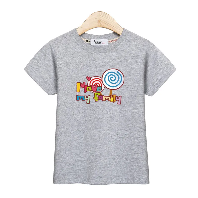 Новые летние леденец на одежду для девочек футболка одежда родителей и ребенка