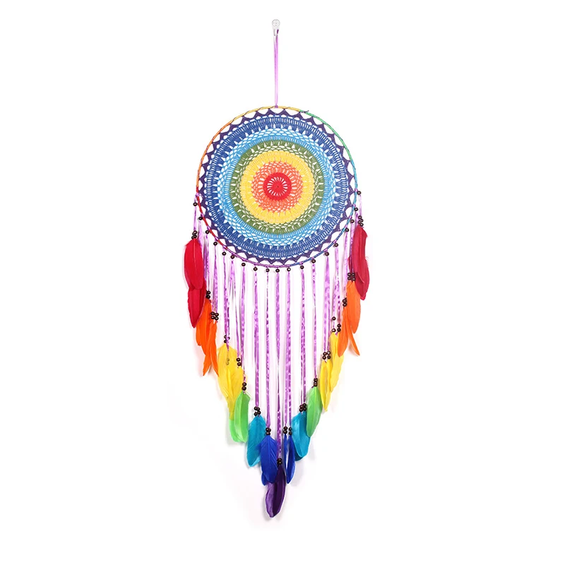 

2018 Creative Colorful Wind Chime Ornaments Interior Decoration Dream Catcher Wall Hanging Bedroom Living Room Handmade Pendant