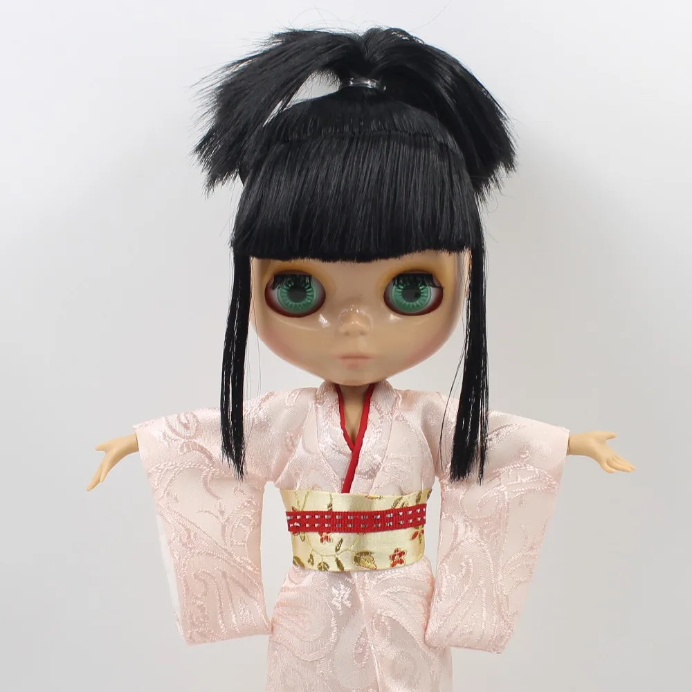Ледяная шарнирная кукла blyth toy joint body черные волосы загар кожа 1/6 30 см голая кукла