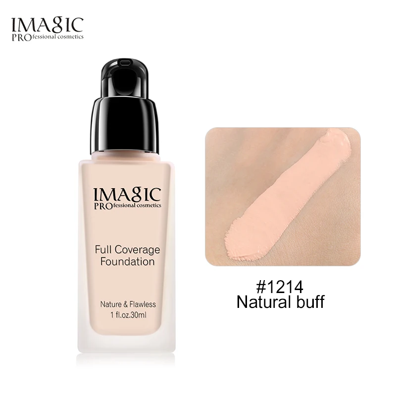 1214 Natural Buff IMAGIC основа для лица Жидкая Основа крем Полное покрытие насос консилер контроль маслом легко носить мягкое покрытие для лица макияж основа - Цвет: 1214 Natural Buff