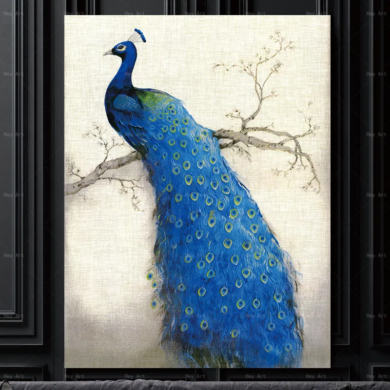 Картины животных для настенных постеров и принтов Картина на холсте Павлин