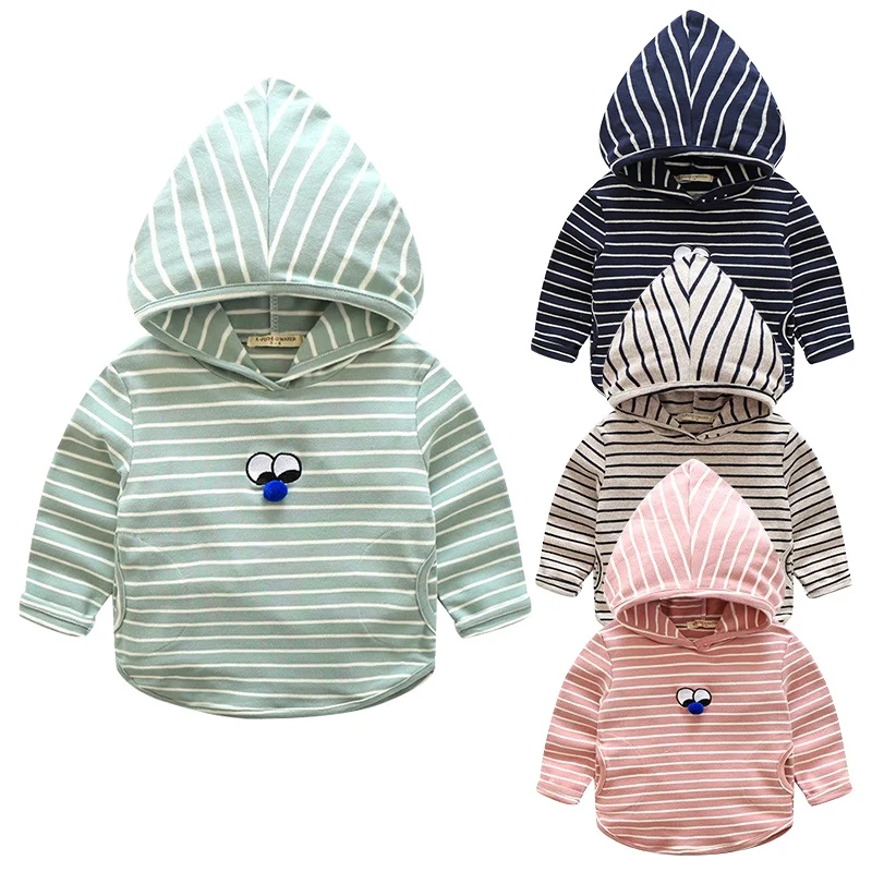 Милая хлопковая толстовка с капюшоном и длинными рукавами для маленьких