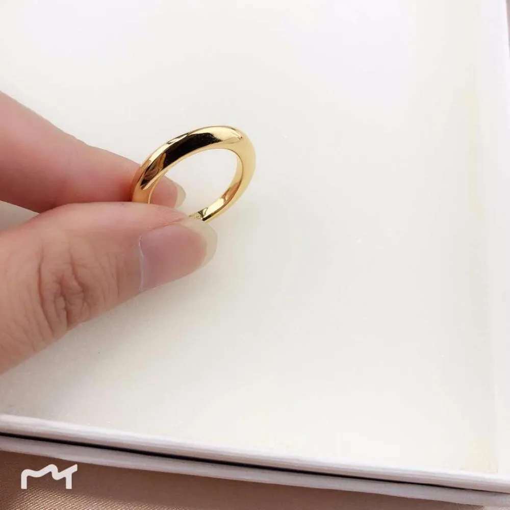 

European Cold Metal Wind Designer Simple Gold Ring 3 Styles 3 Sizes bague anillos mujer anel aneis anelli Women ring bisuteria
