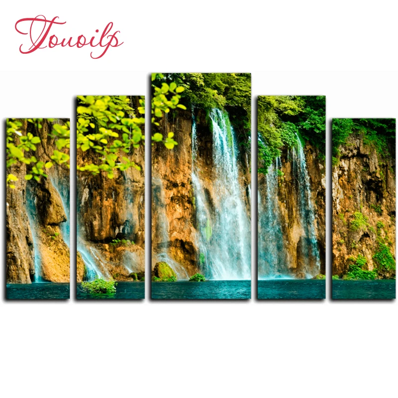 5 шт. полная квадратная и круглая Алмазная вышивка алмазная живопись Водопад