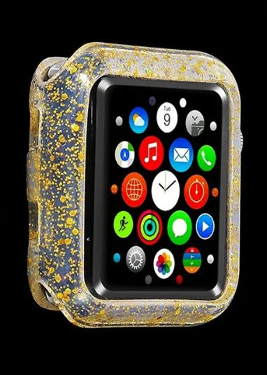 gold Watch Case Силиконовый браслет для Apple Watch 4, 3, 2, золотистый ремешок для iWatch, чехол, ремешок для Apple Watch, 42 мм, 44 мм, 38 мм, 40 мм, чехол - Цвет ремешка: gold Watch Case