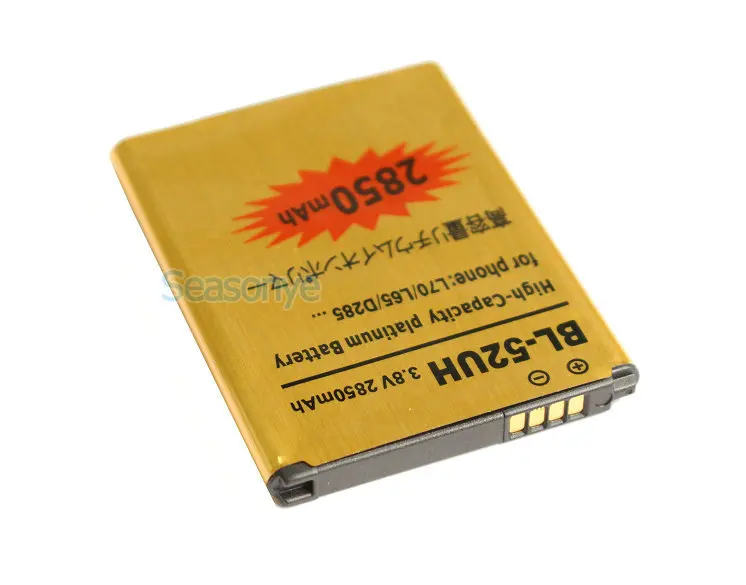 Seasonye 2 шт./лот 2850 мАч BL-52UH Золотая сменная батарея для LG L70 L65 D285 D320 D325 D329 VS876 D280 D320N Lucid