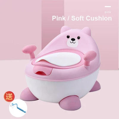 Pink Soft Cushion Стиль медведь Детский горшок Многофункциональный унитаз Горшок детский горшок тренировочный горшок для девочки горшок для мальчика стул унитаз - Цвет: Pink Soft Cushion