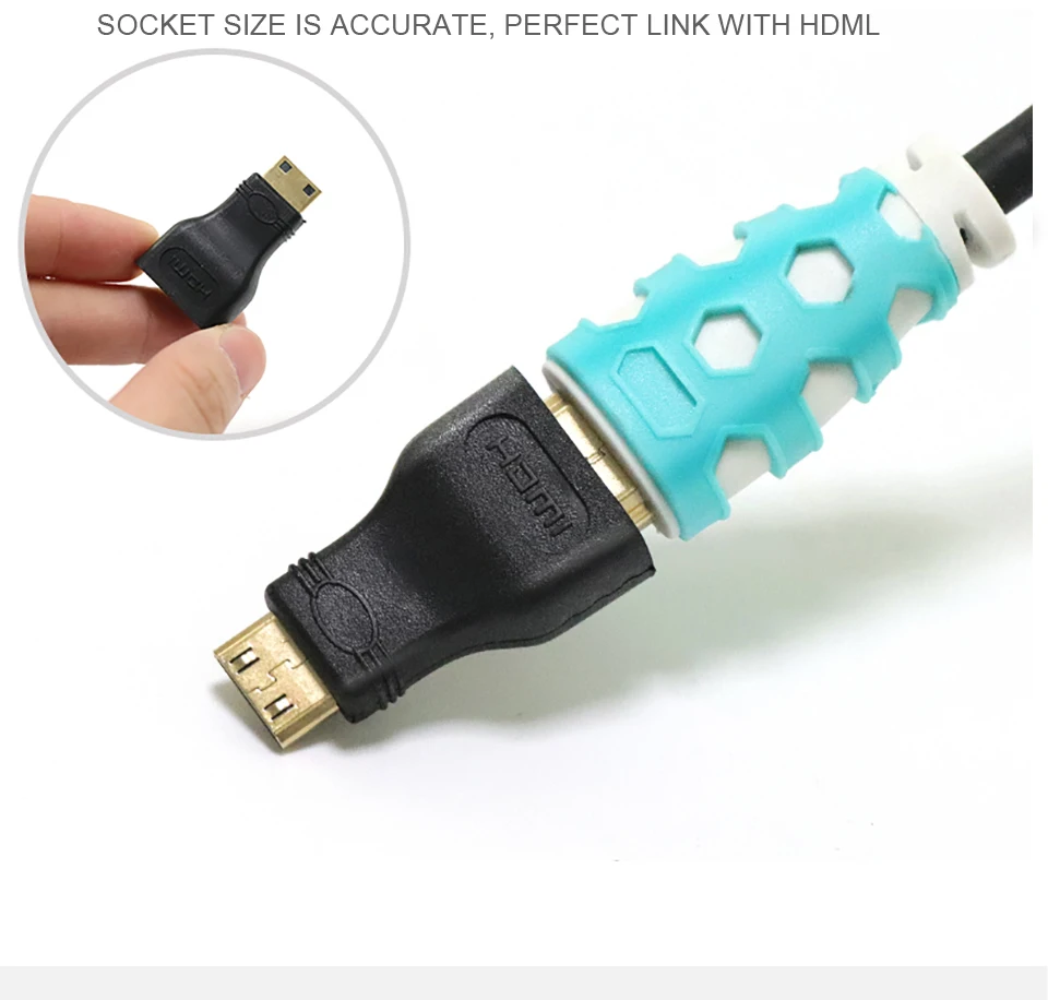 QGeeM MINI HDMI Тип C штекер HDMI Женский адаптер конвертер 1080 P 2K 4K для мини ПК HDTV HD камера 5504