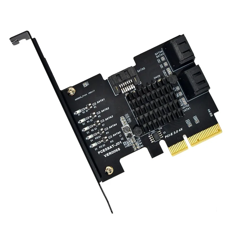 Плата расширения PCI Express/PCI E/PCIE/PCI E SATA 3 PCIE контроллер 6 Гбит/с 5 портовые карты 0 X4