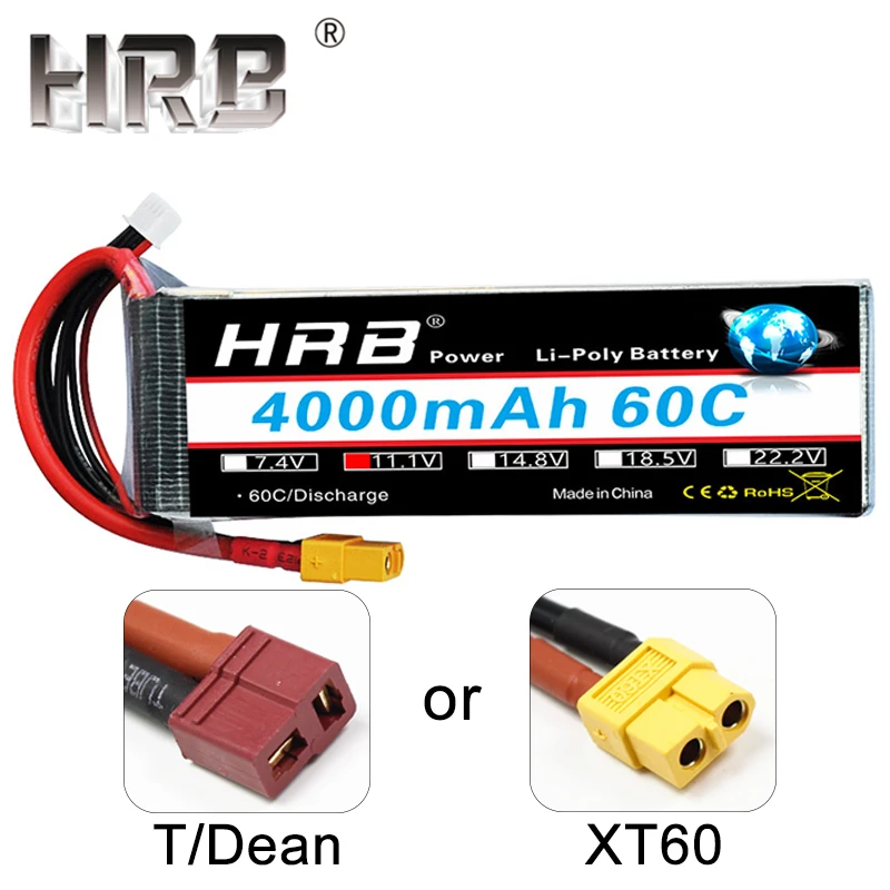 HRB 3S 4S 4000mAh Lipo батарея 14 8 V 7 4 11 1 Deans XT60 T 5s 6S 2S 22 2 18 5 3 Квадрокоптер Самолет RC детали
