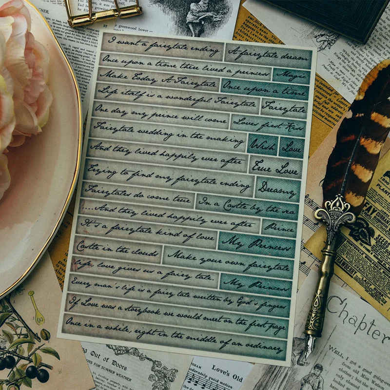 Vintage Phrases Stickers for Scrapbooking DIY Projects/Photo Album/Card Making Crafts |