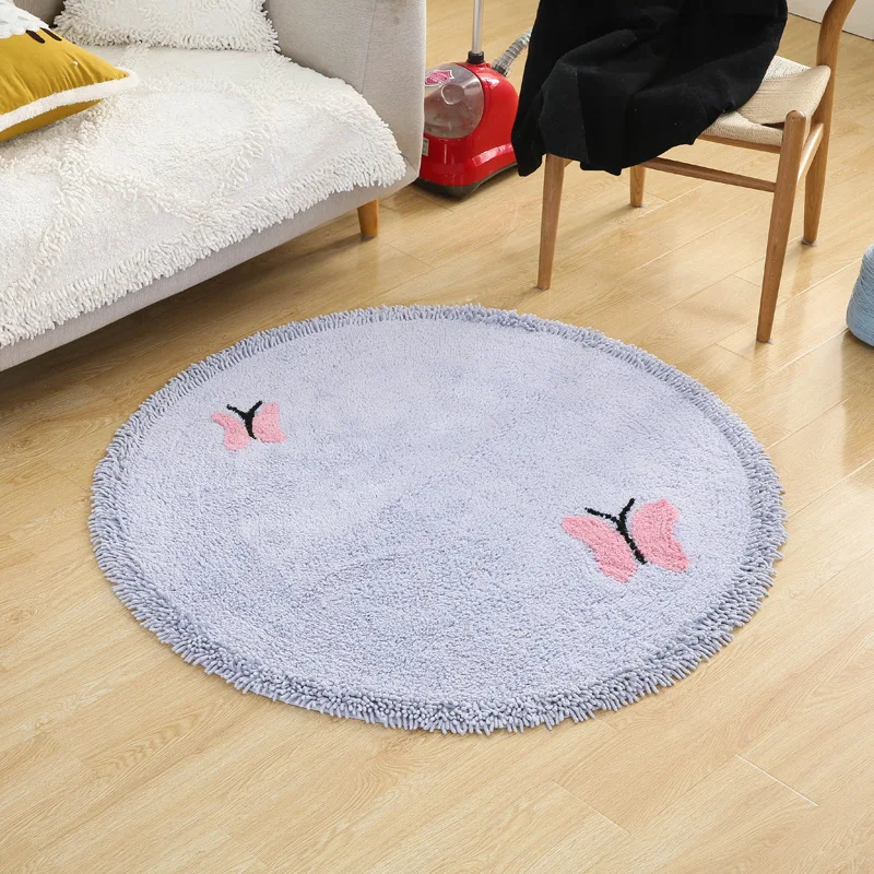 Хлопок мультфильм круглые маты компьютерный стул ковер прикроватный журнальный