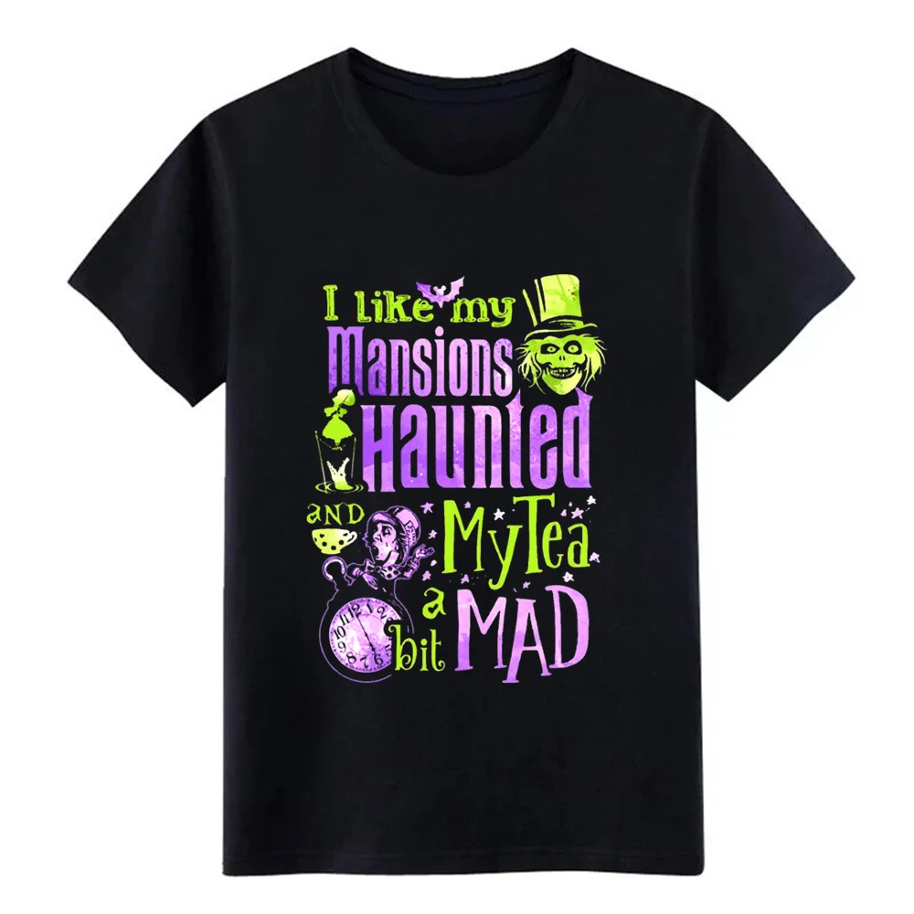 Футболка с надписью i like my mansions and haunted tea a bit mad ha хлопковая Удобная винтажная