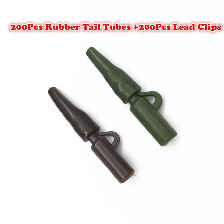 200 комплектов резиновых трубок для ловли карпа с задним хвостом + крючок набор
