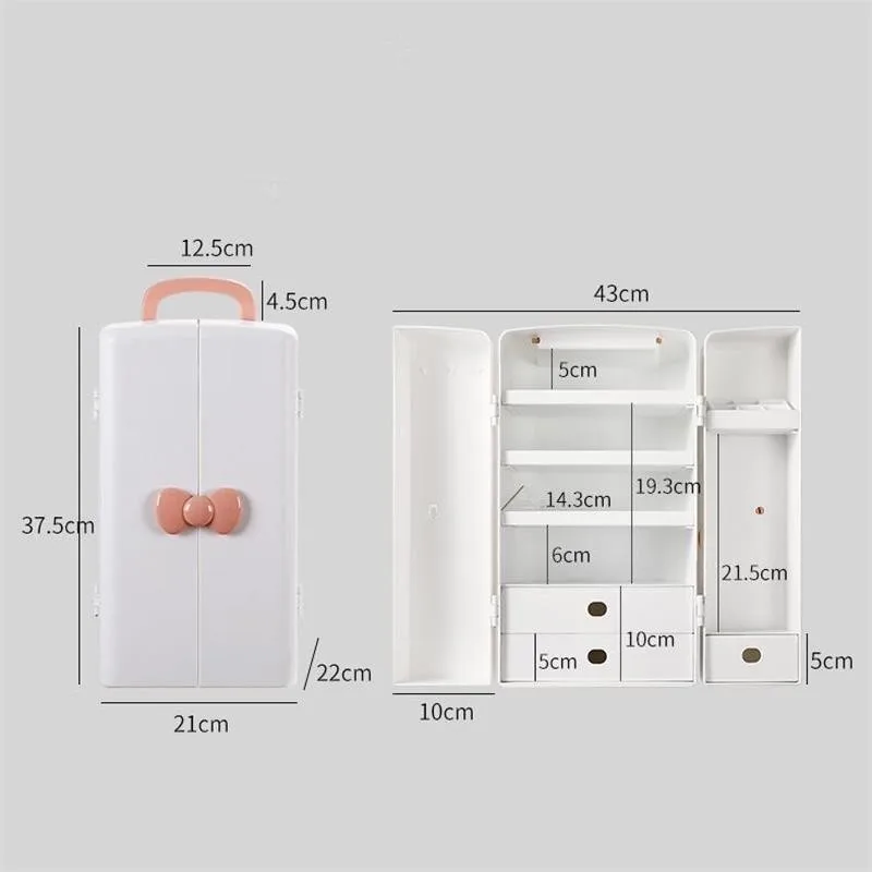 

Creative Desktop Storage Box Home Plastic Makeup Organizer Big Capacity Cosmetic Jewelry Boxes Drawer Sundries Container Case