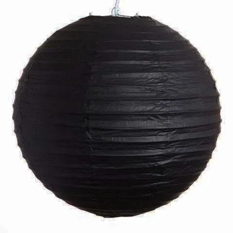 black " /20 см круглые декоративные рисовая бумага китайская Бумага фонари, лампы оттенок, сделанные по европейским стандартам, с металлической рамкой для Одежда для свадьбы, дня рождения Подвесной Настенный декор - Цвет: black