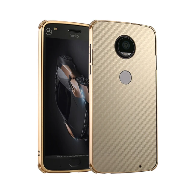 Алюминиевый металлический чехол для Motorola Moto Z2 Z3 Play бампер чехол для Motorola Z2 Play Роскошная рамка для телефона Пластиковая крышка для Moto Z3 Play - Цвет: Gold