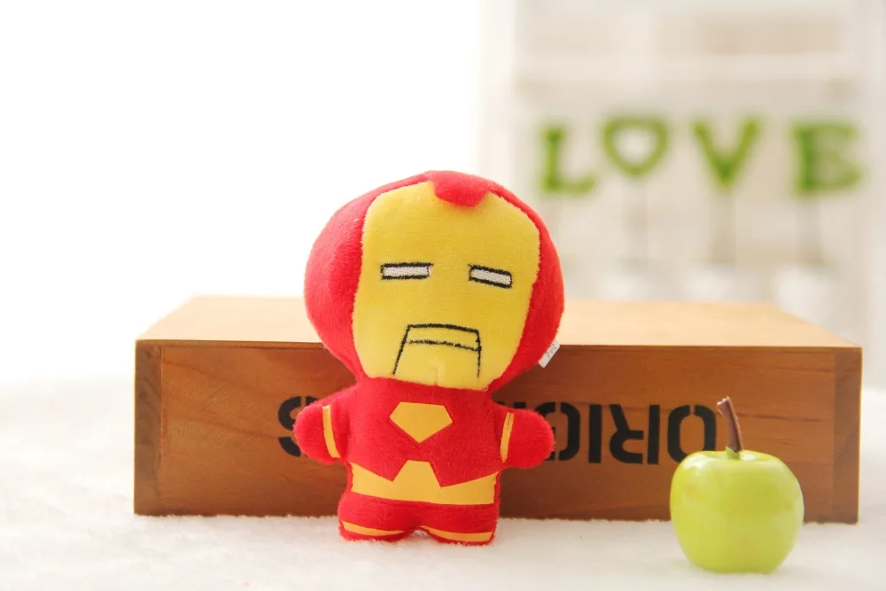 Kawaii Marvel мстители супергерой мини кукла стежка Брелок Железный человек паук