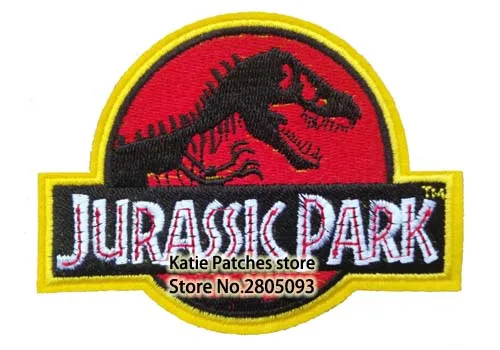Фильм тематический парк вышитый утюг на патч стикер Moive Дино красный тканевый