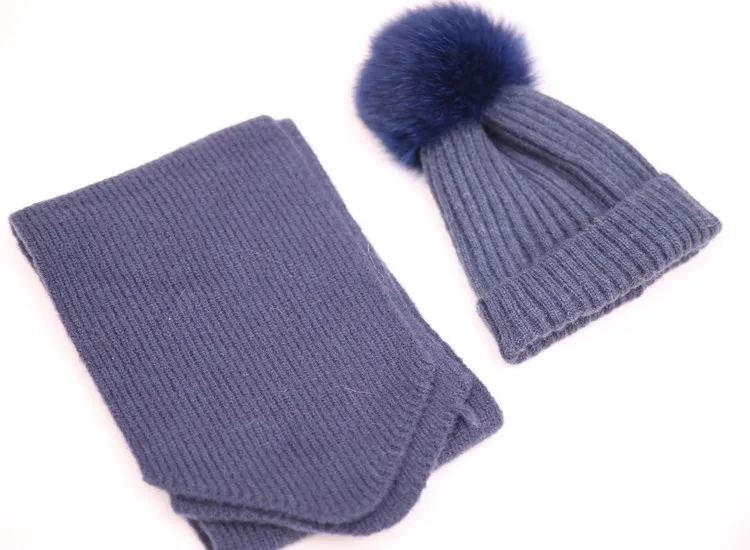 blue adult size VISROVER, 12 цветов, Осень-зима, одноцветные, настоящие акриловые шапочки с помпоном для мужчин и женщин, кашемировые, унисекс, теплая шапка - Цвет: blue adult size