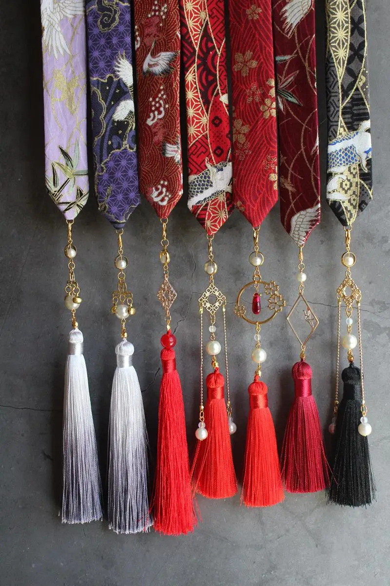 Наденьте на лоб ленту для волос hanfu tassel горячее тиснение парча Карп съемная бахрома кран шины аксессуары для волос