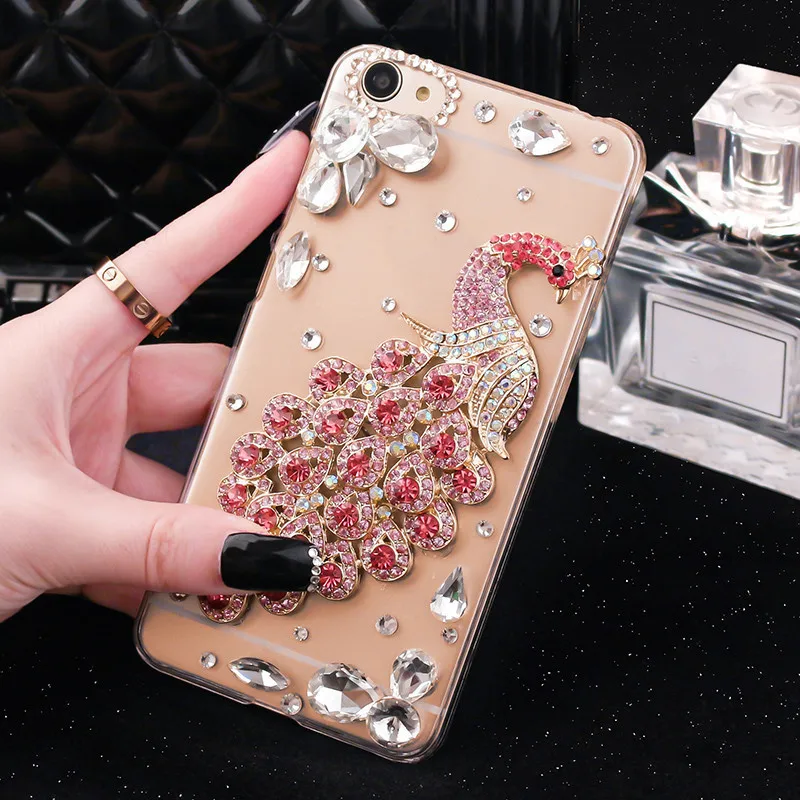 Роскошный женский чехол для телефона с кристаллами павлина iPhone 11 Pro MAX X XR XS 6 6S 7 8 plus