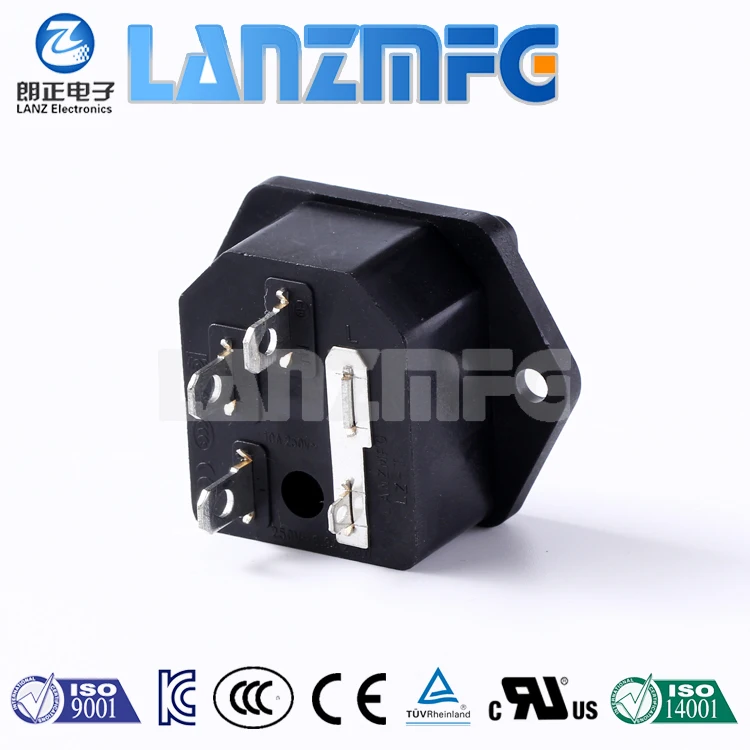LZ 14 F1S 4P AC Розетка типа C14 с предохранителем полый медный винтом|Аксессуары для