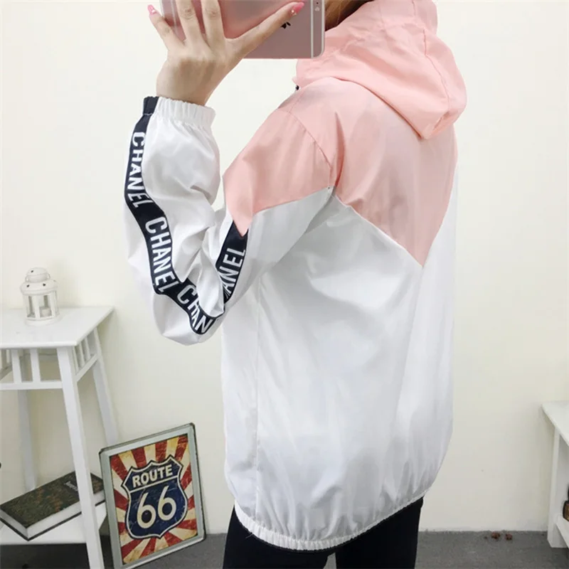 Весенняя новинка куртка-бомбер с капюшоном унисекс ветровка Студенческая куртка
