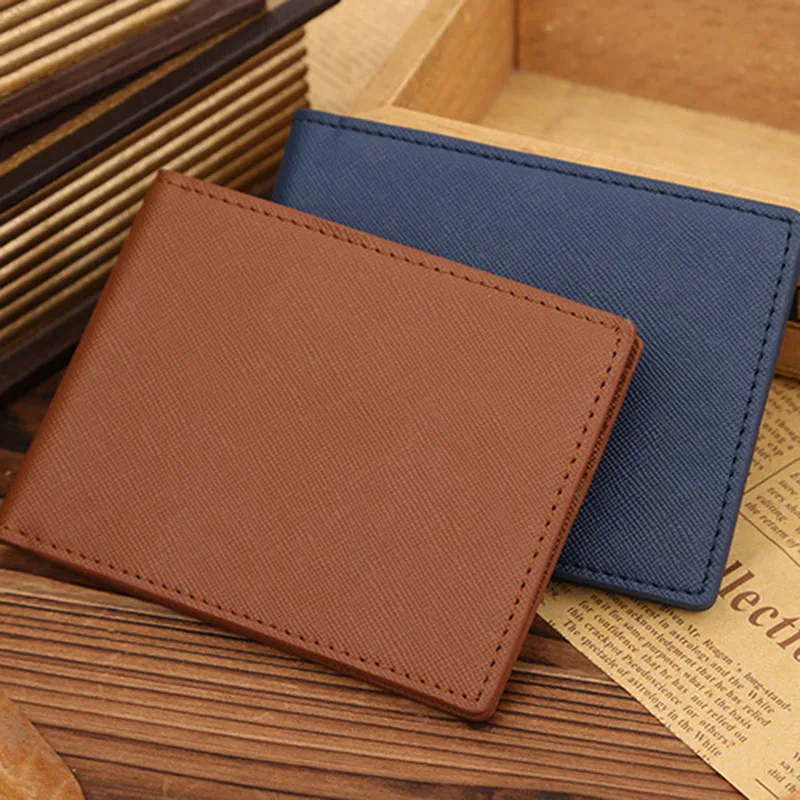 Мужской однотонный кошелек простой стиль зажим для денег синий коричневый