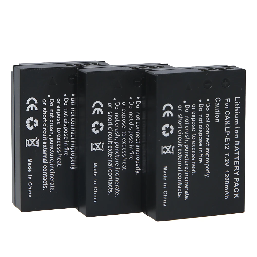 Оптовая продажа 5 шт./лот LP-E12 LPE12 7 2 V 1200mAh цифровая батарея камера для Canon EOS M M2 100D Rebel