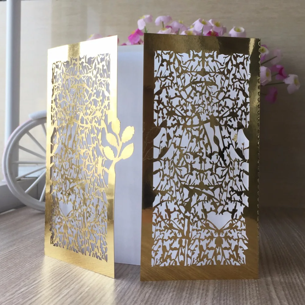 100 шт. новые металлические бумажные приглашения на свадьбу|greeting cards|baptism greeting
