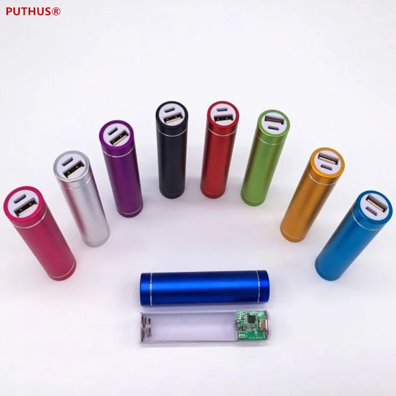 Многоцветный металлический внешний аккумулятор DIY Kit чехол для хранения коробка Бесплатный сварочный костюм 1X18650 батарея 5V 1A USB Внешнее зарядное устройство для iphone X
