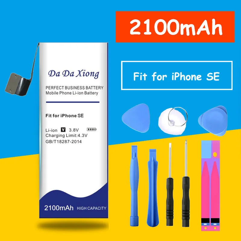 Аккумулятор Da Xiong 2100mAh для iPhone SE, сменный аккумулятор+ Бесплатные инструменты