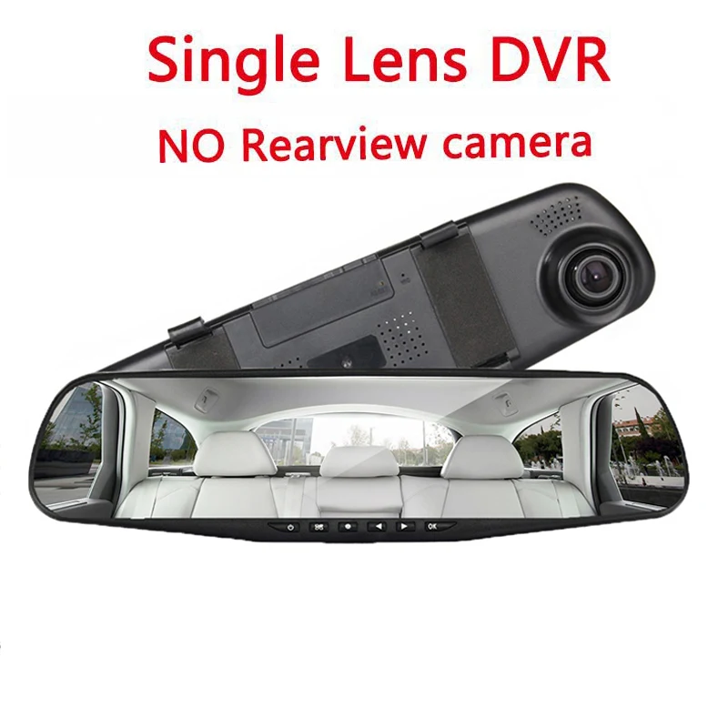 4,3 дюймов, автомобильная dvr камера, белый экран, зеркало заднего вида, Автомобильные видеорегистраторы, двойной объектив, регистратор, видео регистратор, HD 1080 p, видеокамера, видеорегистратор - Название цвета: Single len Dvr