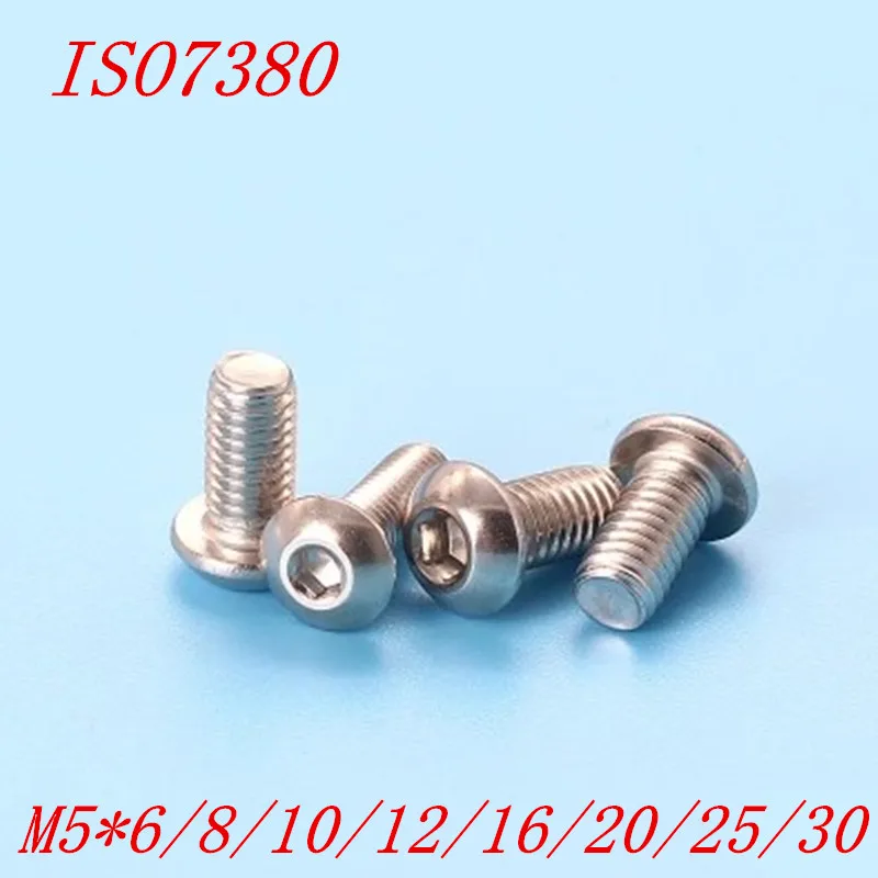 20 шт. ISO7380 304 нержавеющая сталь m5 * 6/8/10/12/14/16/18/20/25/30 шестигранные винты с