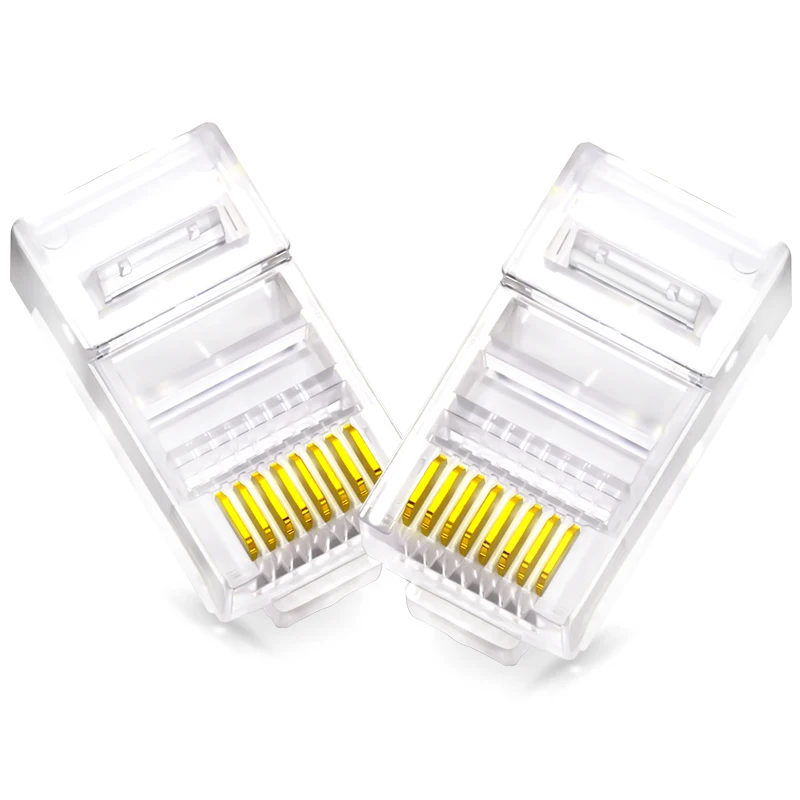 Качество 100 шт. CAT5e кристальная головка 50U позолоченный 8P8C разъем RJ45 сетевой