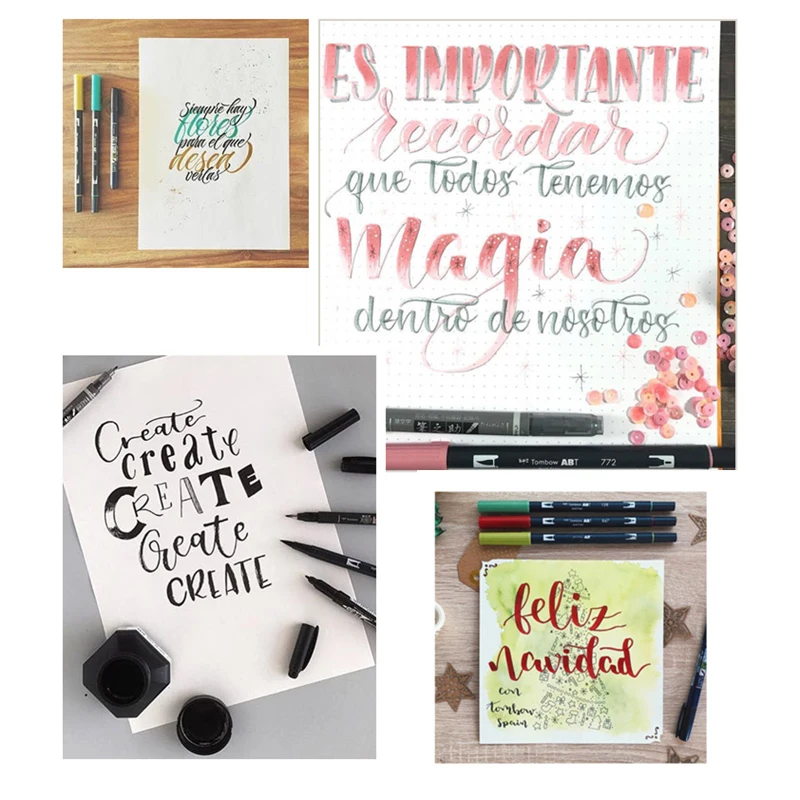 TOMBOW 10 цветов японская каллиграфическая ручка водостойкие маркеры Мягкие кисти