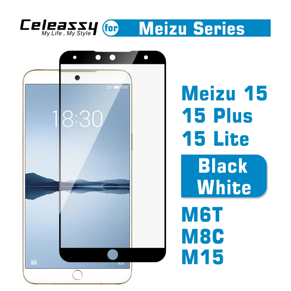 Оригинальное закаленное стекло 2 5D 9H с полным покрытием для Meizu 15 Plus Lite M15 M6T M8C