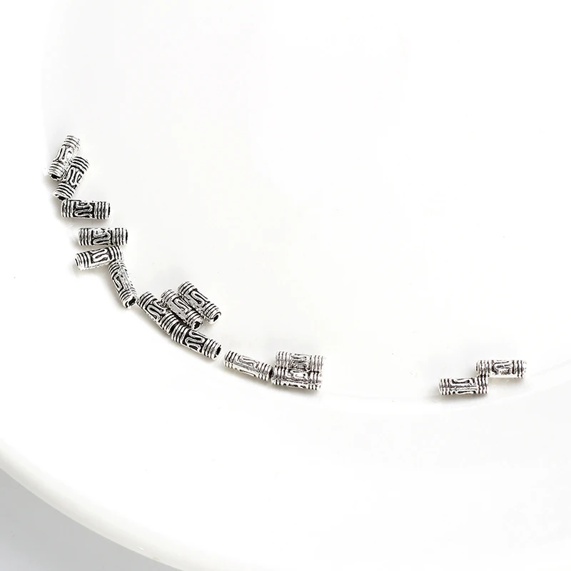 Винтажные прямоугольные шарики MEIBEADS из сплава цинка для браслета и ожерелий
