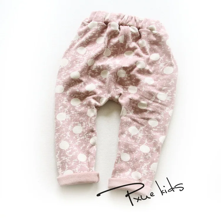 Зимние штаны для мальчика 2-7 лет модный рисунок в горошек детские штаны-шаровары