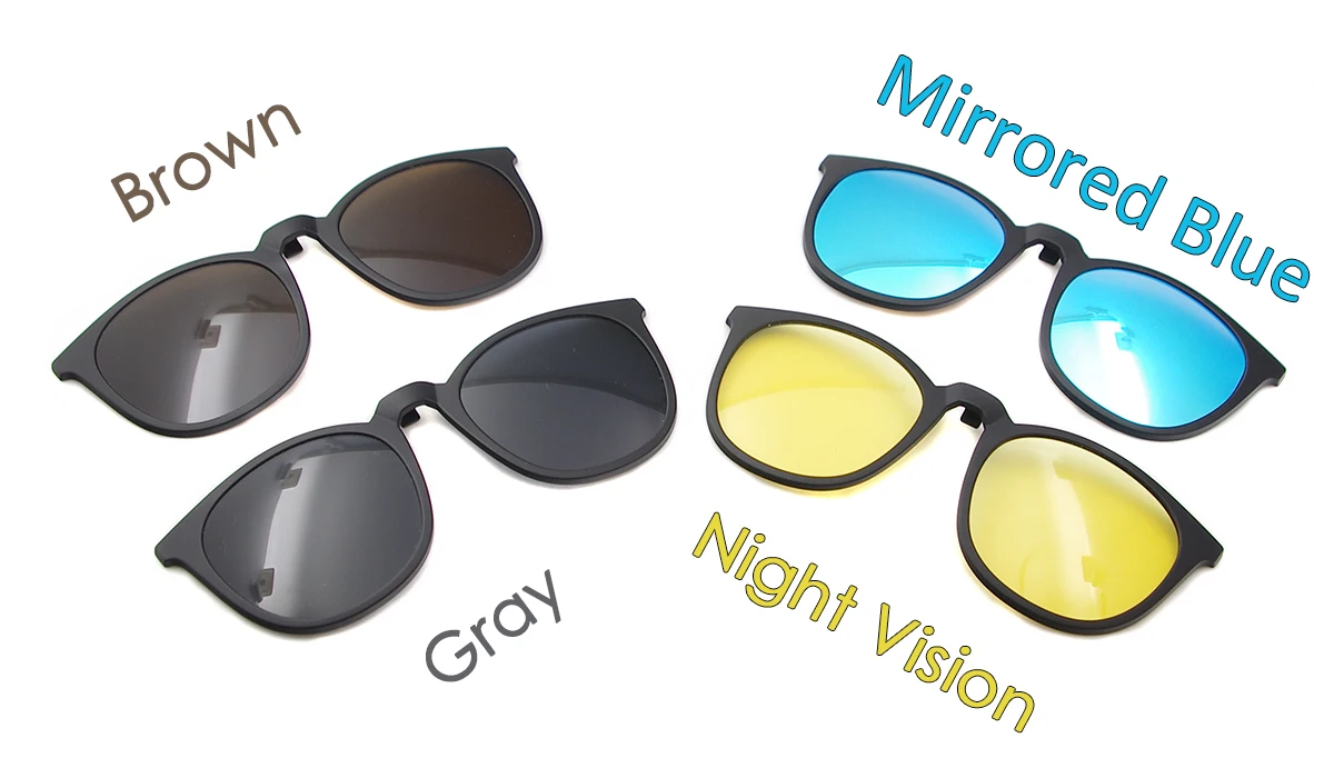 Мужские Круглые винтажные магнитные солнцезащитные очки с клипсой для модели 5518