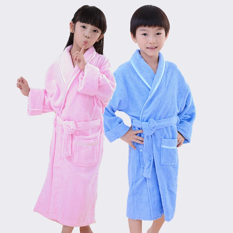 

Children Bathrobe Kids Towel Fleece Boys Girls Cotton Lovely Robes Dressing Gown Kids Homewear Sleepwear with Belts winter