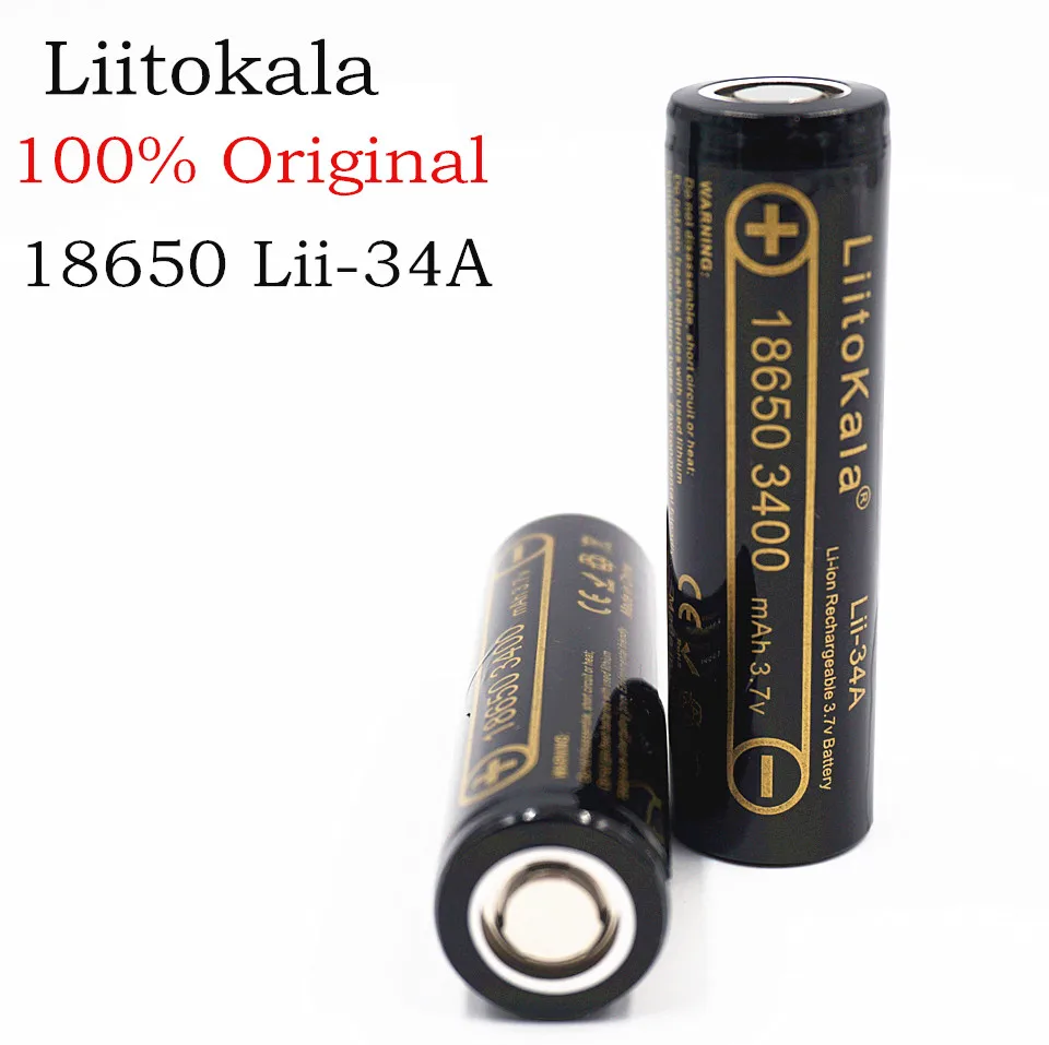 Аккумулятор LiitoKala HK для фонарика/фонарика 1 10 шт. 3 7 В 18650 3400 мА · ч NCR18650B 34B|battery