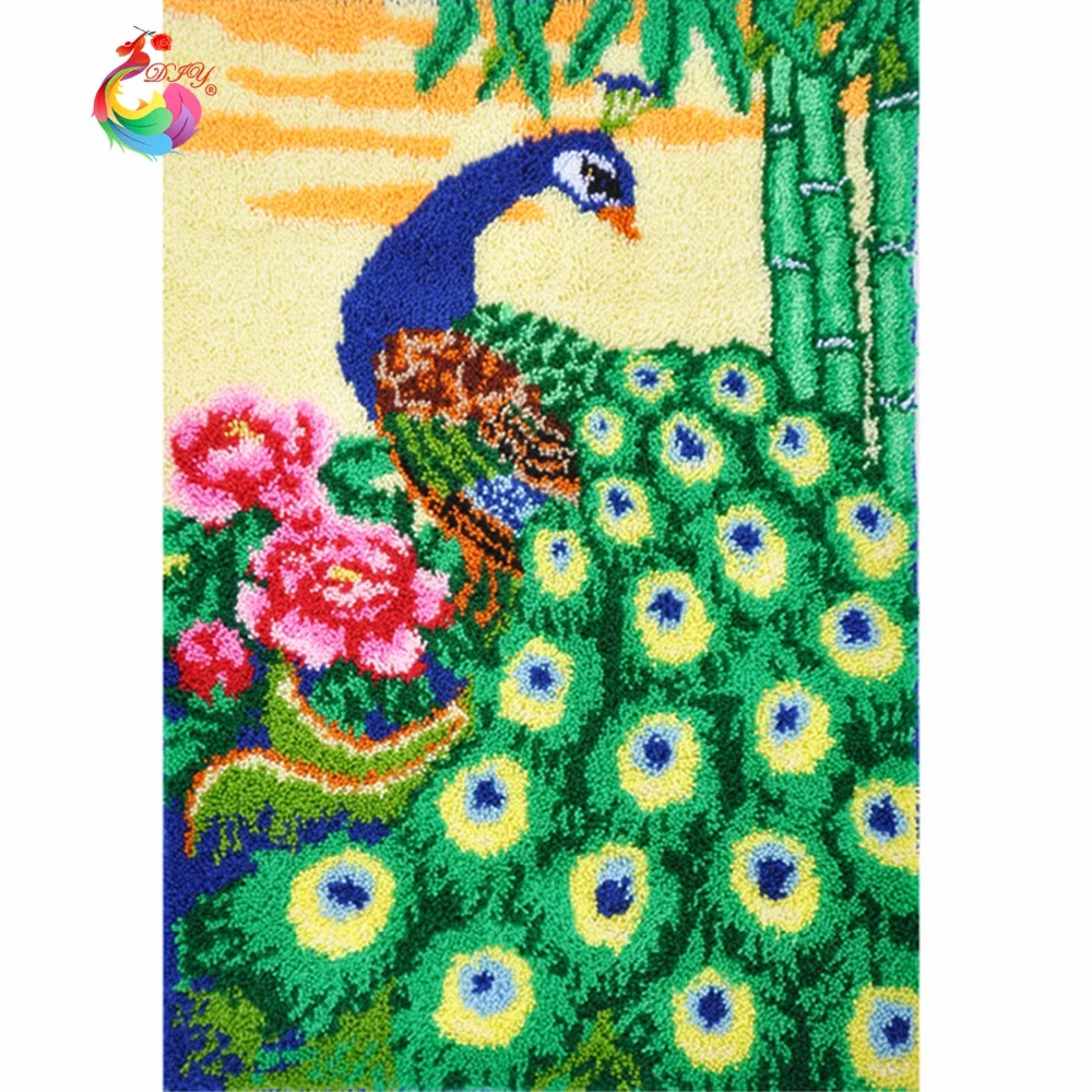 Незаконченные наборы защёлки комплект коврика Павлин ковры Набор для вышивания