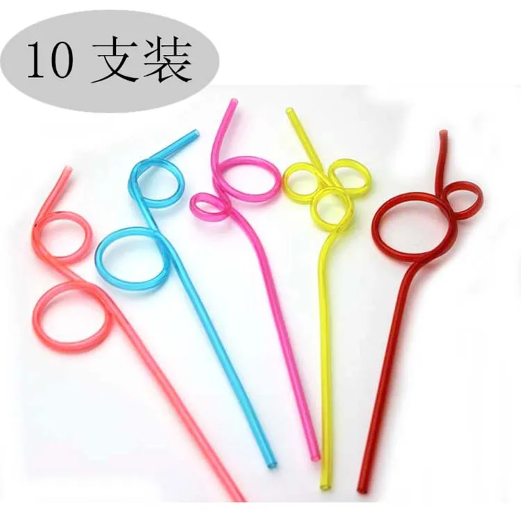 10pcs / lot одноразовых бумажных соломинок винтажные цвета трубочки для детей день