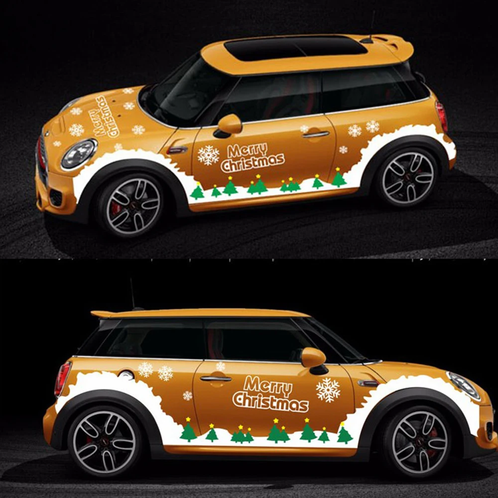 Наклейки на весь корпус автомобиля с надписью &quotMerry Christmas&quot декоративные