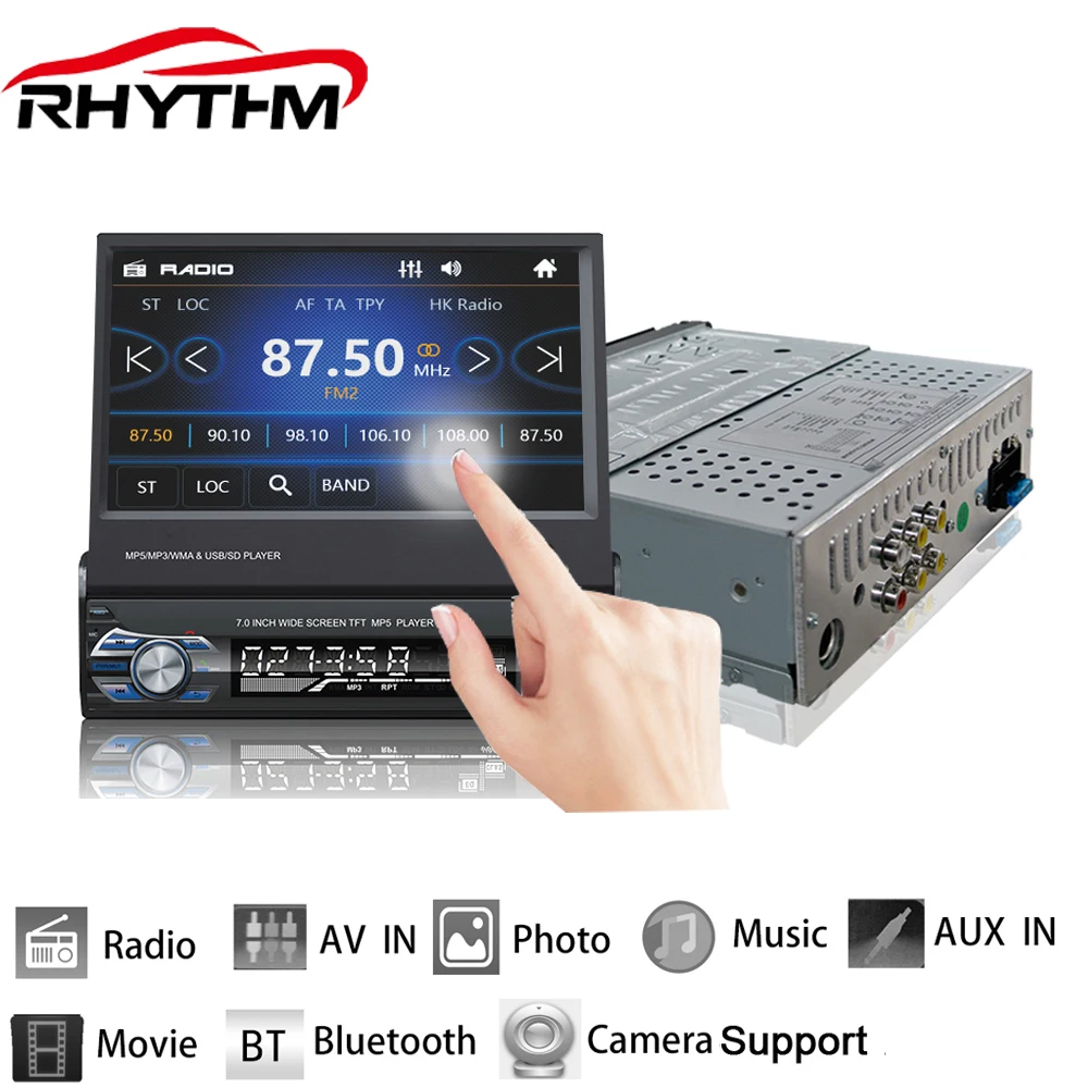 Автомагнитолы gps Универсальный 12 В Выдвижной Bluetooth FM MP5 аудио плеер телефон USB/TF