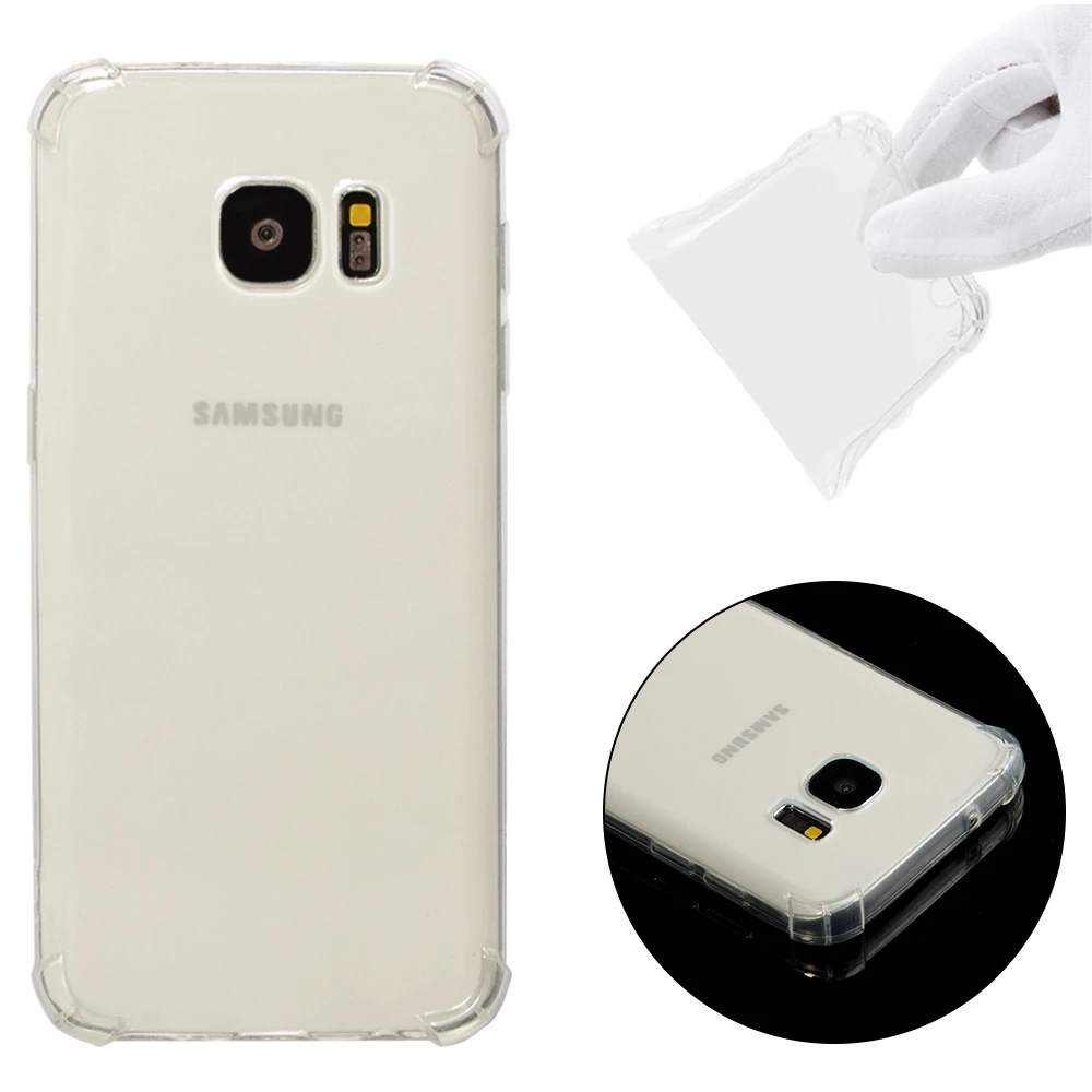 High quality transparent reinforced Anti-falling Soft Silicone phone case For Samsung Galaxy S7 coque funda etui cover cases |